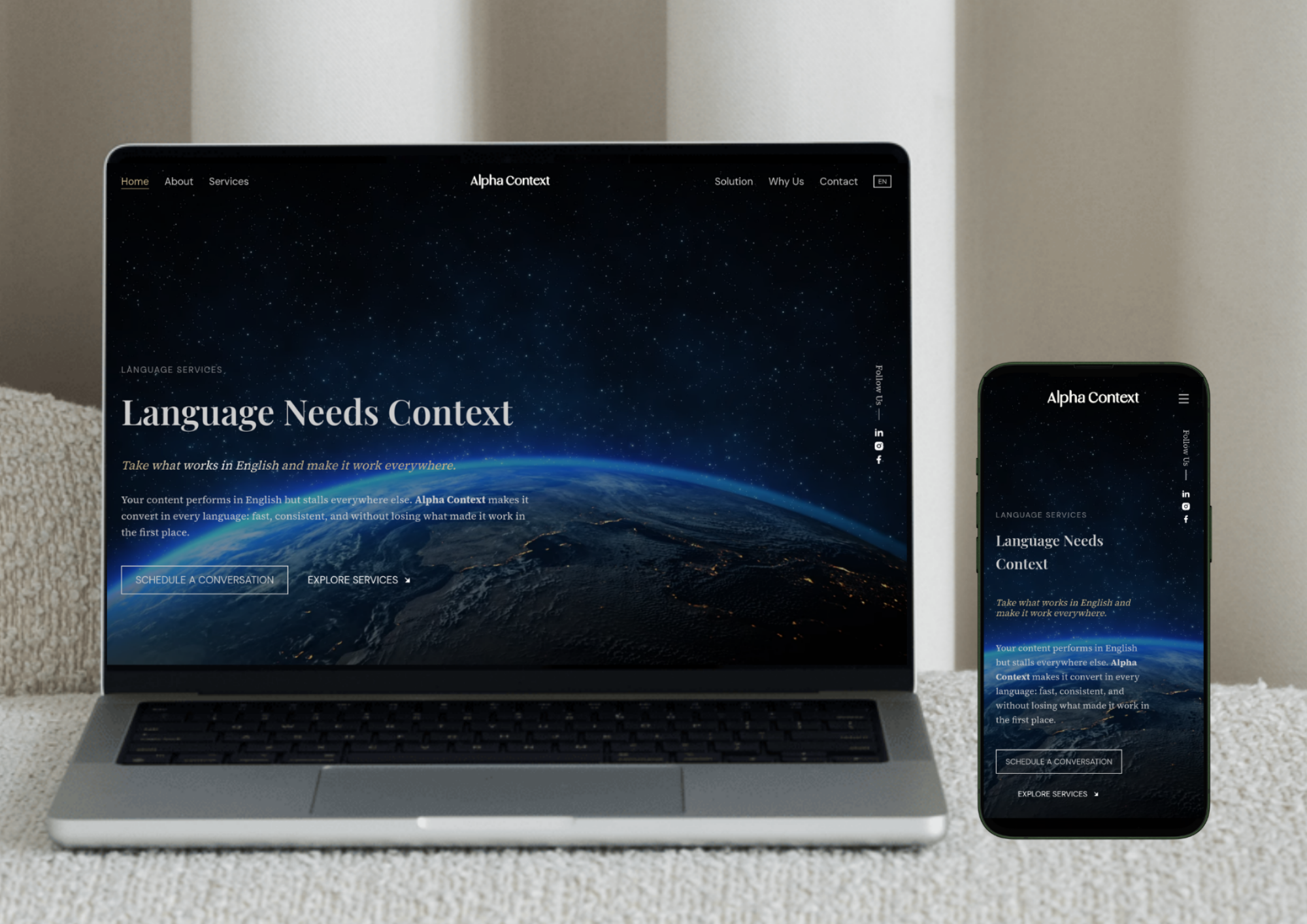 Alphacontext Webseite